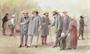 Balzac and Friends at the Ville d'Avray in 1840, c.1880