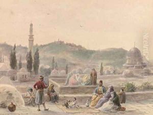 View over the Siloa Fountain to the Mount of Olives, Jerusalem by Paul Chardin