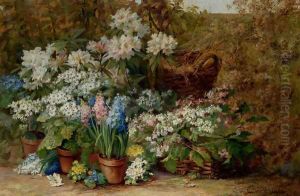 Still Life With Potted Plants In A Nursery by Edmond Van Coppenolle