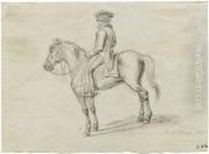 Junger Mann (johann Christian Erhard?) Mit Frack Undschirmmutze Zu Pferd