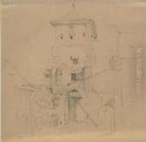Mittelalterliches Stadttor. by Johan Adam Klein