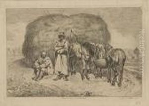 9 Bll.: Bauern Und Tiere. by Johan Adam Klein