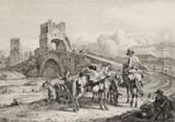 Vier Radierungen Mit Reiseszenen Aus Italien Und Ungarn - view 1