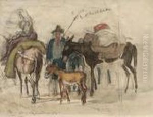 Italienische Bauern Mit Maultieren