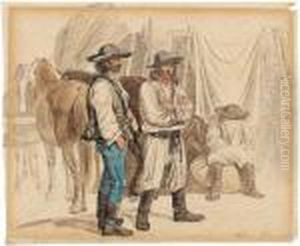 Zwei Fuhrleute Bei Der Rast by Johann Adam Klein