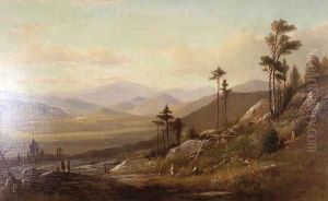 Picnic on "Artist's Ledge," Overlooking Conway Meadows, New Hampshire by Benjamin Champney