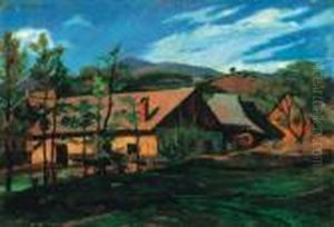 Houses In Nagybanya by Jozsef Klein