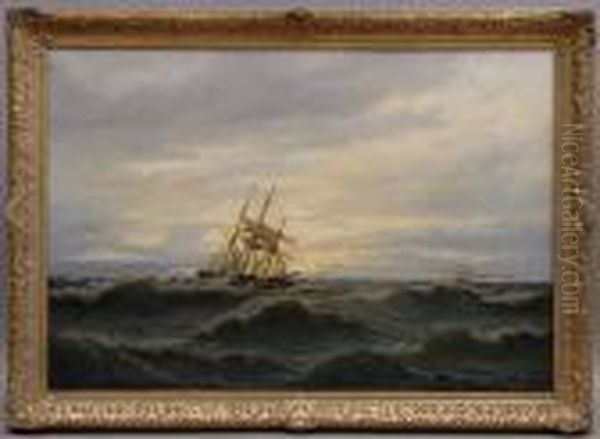 Ship In Stormy Seas - view 1