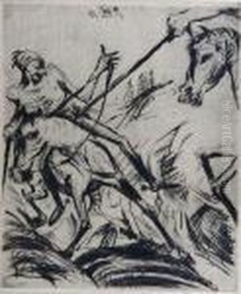Kleinschmidt, Paul: "acht
Radierungen Zu Donquichote", 1919. 8 Etchings. All Signed, Dated And
Numbered 1/50. -minimally Stained. Minimally Creased. 3 Without
Passepartout.folder With Defects. Minimally Foxed - view 1
