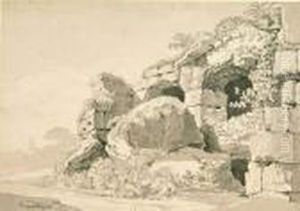 Teilansicht Des Kolosseums In Rom. by Johann Christian Klengel