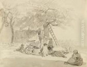 Bauern Beim Obstpflucken by Johann Christian Klengel