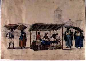 Itinerant Traders Carrying Their Wares on Their Heads by Henry Chamberlain