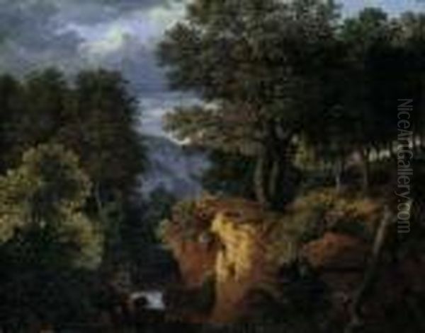 Berglandschaft Mit Wilderer Und
Jagern. Signiert Unten Rechts: Klengel. Ol Auf Leinwand. H 36,5; B 46,5
Cm. - view 1