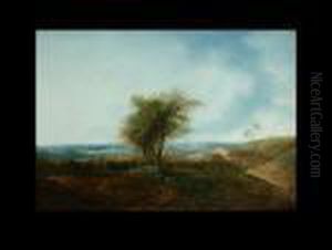 Hugelige Landschaft Mit Baum Und Hirten by Johann Christian Klengel
