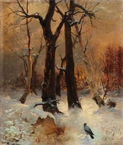 Pejzaz Zimowy Z Wrona, 1884 (?) Pejzaz Zimowy Z Wrona, 1884 (?)