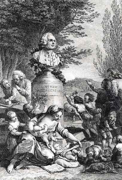 Frontispiece to 'Emile' by Jean-Jacques Rousseau (1712-78) c.1780 - view 1