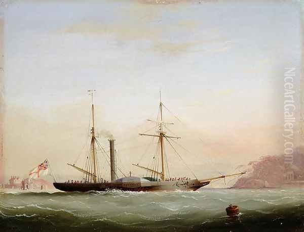Paddle Steamer in Plymouth Sound off Mount Edgecombe, 1841 - view 1
