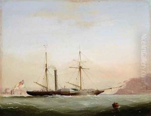 Paddle Steamer in Plymouth Sound off Mount Edgecombe, 1841 by Nicholas Matthews (1816-51) Condy