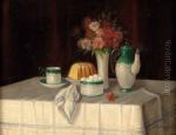 Stillleben Mit Blumen Und Kaffeegeschirr - view 1
