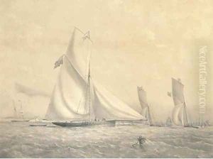 The cutter yacht Phantom, by T.G. Dutton by Nicholas Matthews (1816-51) Condy