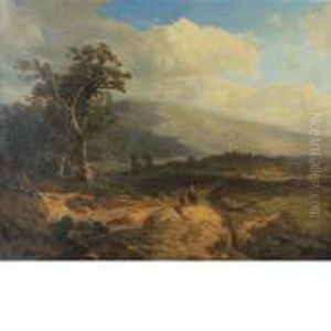 Rider In Anextensive Landscape by Johann Bernard Klombeck