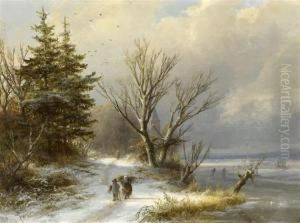 Winter Landscape With Wood Collectors