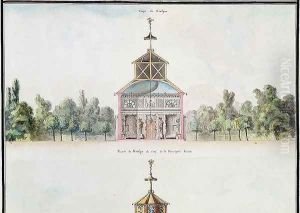 Cross-section of a kiosk, from 'Atlas du Comte du Nord', 1784 by Chambe