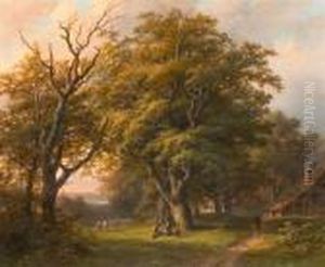 Forest Landscape With Herdsman