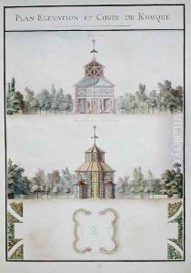 View of a kiosk, from 'Atlas du Comte du Nord', 1784 by Chambe