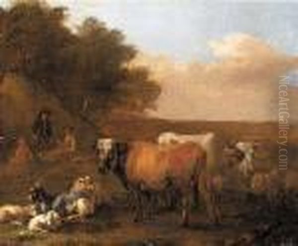 Family With Drovers And Their Animals - view 1