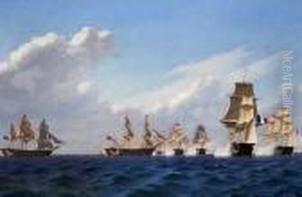 The Battle Of Trafalgar. "batallien Ved Trafalgar" - view 1