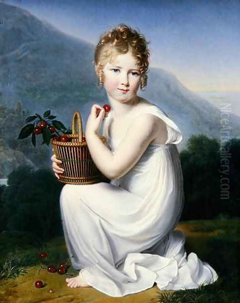Young Girl Eating Cherries - view 1
