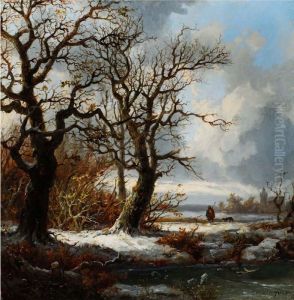 Winterlandschaft Mit Einem Winterlandschaft Mit Einem