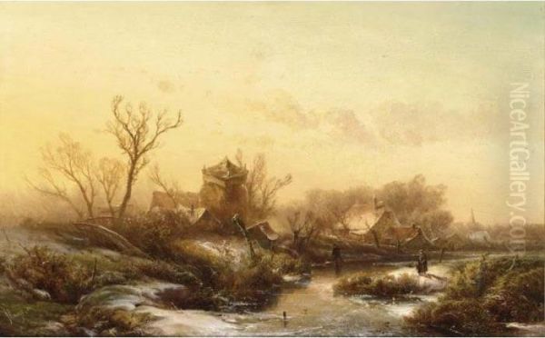 Figures In A Winter Landscape - view 1