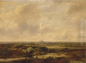 A Panoramic Landscape, Haarlem In The Distance by Pieter Lodewijk Francisco Kluyver
