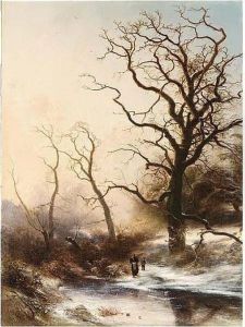 Figures By A Frozen Pond