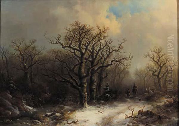 Travellers In A Winter Forest - view 1