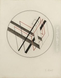 Construction With Circle by Gustav Gustavovich Kluzis