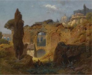 View Of The Ruins At Taormina, Sicily