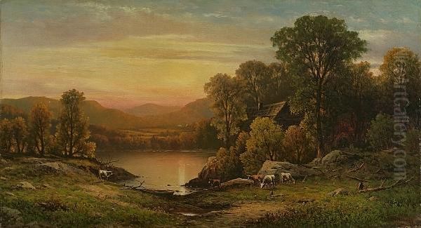 Lake View At Sunset - view 1