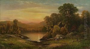Lake View At Sunset by Charles Wilson Knapp
