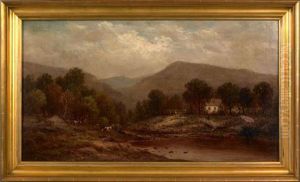Landscape With River And Cottage by Charles Wilson Knapp