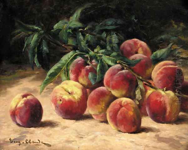 Peaches and foliage - view 1