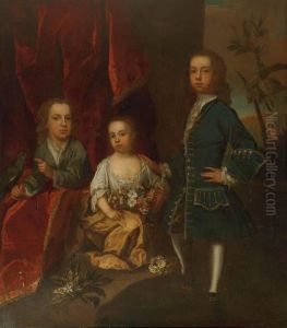 A Portrait Of Three Elegant Children