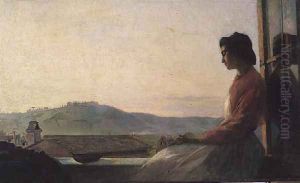 Giovannina Sitting on a Window Sill by Pavel Petrovich Chistiakov