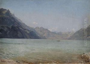 At Lake Brienz by Ludwig Knaus