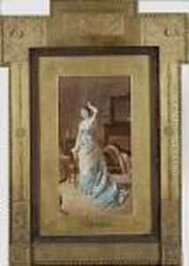 Woman Disrobing by Ludwig Knaus