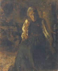 Alte Schwarzwalder Bauerin by Ludwig Knaus