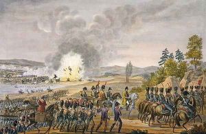 The French Retreat after the Battle of Leipzig, 19 October 1813 by Louis Francois Couche