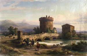 Il Ponte Lucano Con Ilsepolcro Dei Plauzi Sulla Via Di Tivoli